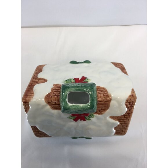 Pfaltzgraff Winterberry Christmas House Tea Light Candle Holder - Picture 8 of 14
